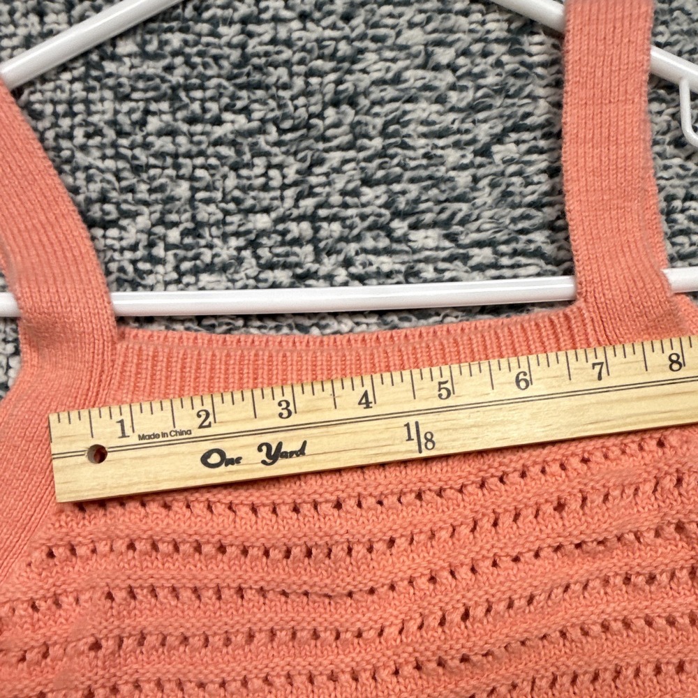Universal Thread Women's Coral Open Knit Square Neck Sleeveless Sweater Tank S - Picture 9 of 10